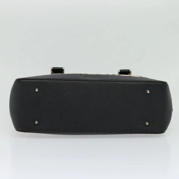 BURBERRY Nova Check Hand Bag Canvas Beige Black Auth - Picture 8 of 16